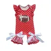 Baby tjejer fotboll rompers bomull polka dot tryckta toddler tjejer jumpsuits stripe ruffle spädbarn playsuit boutique baby kläder bt5783