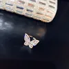 Côté brillant Nouvelle marque de mode bijoux anneaux de fiançailles pour les femmes Gift Crystal Butterfly Anneaux de mariage1921942