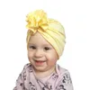 Ins 20 Couleurs Nouvelles modes de fleur stéréo plissée Baby Cap élastique Colon Couleurs de cheveux accessoires de cheveux CAP BON POUTAL TURBAN HAT8063783
