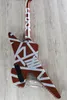 Edward Van Halen Striped Series Satin Urethane Burgundy Silver Stripes Electric Guitar Chrome Eye Hooks w Turnbuckles Brai9545770