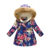 Leopardo jovem meninas para baixo jaqueta jaqueta fleece inverno crianças outwear roupa menina com capuz longo casaco roupa outfit crianças casaco capa 210413