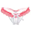 Sexy Lace Panties Lingerie Women Low Waist Hollow T-back Embroidery G Strings Senique Underwear Red Black Hot Thongs Underpants
