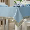 Nappe de table de Noël Couverture de table rectangulaire pour la fête de mariage Nappe d'hôtel Solide épais Polyester Coton Nappes à manger1