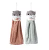 The latest 35X18CM size rabbit cartoon can be hanging type hand towels absorbent kitchen bathroom thickened small towel