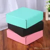 Oluklu Kağıt Kutular Renkli Hediye BoxJewelry Kartonaj 15 * 15 * 5cm Ambalaj Paketleme Katlanır Kutu Meydanı'nı Packaging