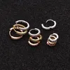 Stud 1PCS Stainless Steel Punk CZ Hoops Cartilage Earrings Nose Ring Zircon Ear Bone Piercing Jewelry For Women Man Earrings1