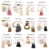 Boucles d'oreilles vintage à pampilles en acrylique pour femmes, ensemble de boucles d'oreilles bohème, grandes boucles d'oreilles pendantes, bijoux à la mode féminine