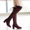 Sgesvier 2020 nouveau cuissardes au-dessus du genou bottes femmes bout pointu chaussettes élastiques de qualité supérieure bottes automne hiver chaussures G6661