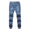 Mens Sonbahar Kış Joggers Moda Yeni Erkekler Sıradan Sonbahar Denim Pamuk Elastik Çizim Çalışma Pantolon Kot pantolon259J