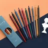 5pcs/set Retro Color Gel Pen 10 Different Colors 0.5mm School Stationery Suppliers Office Accessories Store Drop