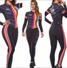 2020 Pro Team Triathlon Suit Kvinnors Cykling Jersey Skinsuit Jumpsuit Maillot Cykling Ropa Ciclismo Långärmad Set Gel Pad