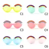 2020 New Lovely Rainbow Kids Round Style Sunglasses Full Plastic Candy Colors Design Cute Eyewear For Boys And Girls Wholesale