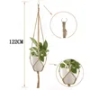 Handmade Macrame Flower Pot Hanging Basket atado Corda Flowerpot Net Bag Horticultural Início Porta Varanda Pátio Jardim Decor