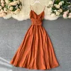 FTLZZ Frauen Backless Bohemian Kleid Sommer Sexy V-ausschnitt Schärpen Kleid Ärmellose Spaghetti Strap Strand Weiß Vestido1