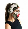 Sport mode ansiktsmaskhållare pannband med knapp hårband slips färg ansiktsmask floral tryck masker kvinnor elastiska hårtillbehör 9267491