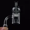 Factory direct 10mm 14mm 18mm Core Reactor Quartz Banger Nail with Spinning Colored Glass Cyclone Carb Cap For Oil Rig Glass Bongs