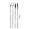 DHL 5 Pz / set Nail Art Crystal Brush Gel UV Builder Pittura Punteggiatura Penna Cepillo Para Las Unas Punte per intagliare Strumenti per saloni di manicure Pennello per unghie