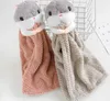 The latest 35X18CM size rabbit cartoon can be hanging type hand towels absorbent kitchen bathroom thickened small towel