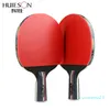 Whole-huieson 2pcs yükseltilmiş 5 yıldızlı karbon masa tenis raket seti hafif güçlü ping ping pong kürek yarasa iyi kontrol 263b