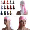 Femmes Bandana Turban Chapeau Couleur Correspondant Durag Hip Hop Chapeaux Foulard Longue Queue Headwrap Skull Cap Pirate Chapeau Chapeaux De Fête Fournitures RRA3468