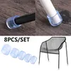 8pcs/set Silicone Chair Leg Caps Feet Pads Furniture Table Covers Socks Floor Protectors Round Bottom Non-Slip Cups Rubber Feet