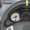 Czarny Prawdziwej Skóry DIY Ręcznieszy Kierownica Kierownica Pokrywa do Renault Megane 3 (Coupe GT) Rs 2010-2016