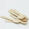 Disposable Wooden Spoon Mini Ice Cream Spoon Wood Dessert Scoop Wedding Party Tableware Kitchen Accessories Tool5885163