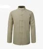 Новая мужская хлопчатобумажная рубашка традиционная китайская одежда для одежды кунг -фу Тай Чи униформа осенняя весна