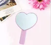 DHL Heart Shaped Travel Handheld Mirror, Cosmetic Hand Mirror with Handle Makeup Mirrors Cute love shape Cosmetic