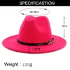 Designer top chapeaux pour les hommes femmes élégants mode solide feutre fedora chapeau groupe largeur jazz plat jazz élégant trilby panama caps7419261