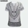 Dashikiage Unisex Donna Uomo Africano Dashiki T-Shirt Boho Hippie Kaftan Festive Tribal Gypsy Ethnic Top Camicetta tradizionale