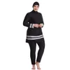 Costume da bagno musulmano Hijab Muslimah Costume da bagno islamico Copertura completa Patchwork Burkini Large Plus Size2937