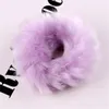 Yumuşak Kabarık Faux Kürk Bulanık Noble Hairband Scrunchie Elastik Saç Halka Halat Saç Aksesuarları Elastik Bej Pembe Saç Bantları