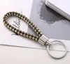 NEW PU Leather Braided Woven Keychain Rope Rings Fit DIY Circle Pendant Key Chains Holder Car Keyrings Epacket Free