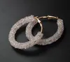 Retro överdrivna kvinnor hoop örhängen cirkel handgjord pärlstav kristall örhänge högkvalitativt mode enkelt personlighet ePacket gratis