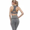 2pcs/set Women Fitness Yoga Sports Bra Yoga Suit Gym Bras Wear Brassiere Clothing Vest Seamless Bra