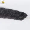 Extensions de cheveux épais bouclés, boucles ondulées naturelles, Micro anneau, couleur noire, 8 à 24 pouces, 100 brins, 1g/brin