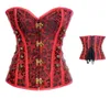 Corsetto Steampunk disossato in acciaio classico Capispalla Top Cord Allacciatura Bustino Taglie forti S-5XL276Y