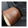 Genuine Leather Car Neck Pillow Set Memory Foam Auto Headrest Lumbar Seat Supports Cushion Universal Pillows Accessories