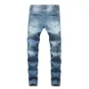 Jeans pour hommes mode Streetwear Vintage couleur maigre décontracté automne Denim coton droit déchiré trou pantalon pantalon 4 17322D