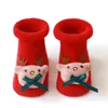 Baby Christmas Anti-slip Floor Sock 0-3 Years Infant Cotton Santa Floor Socks Silicone Non-slip Toddler Sock