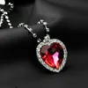 Hot Selling Titanic Necklace The Heart Of The Ocean Diamond Necklace Crystal chain luxurious heart Pendant Necklaces for Women