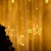 LED String Lights Pentagram Star Curtain Light Fairy Wedding Urodziny Boże Narodzenie Oświetlenie Kryty Dekoracji Światła 220 V IP44 Y200903