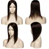 Sego 10x12cm İnsan Saç Topper Kadınlar için İpek Taban Saç parçaları Bangs ile 4 Klipler Remik Saç Toupee282t21d5415011