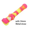 Silicone bee smoking pipes dab oil rig bongs Herb Cigarette Pipe metal straw Titanium nail glow in dark