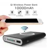 10000mAh Evrensel Taşınabilir Güç Bankası Qi Kablosuz Şarj Phone 8 Samsung S6 S7 S8 Powerbank Cep Telefonu Kablosuz Şarj için