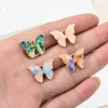 10 stks / set acryl gradiënt kleurrijke vlinder charmes hanger diy handgemaakte sieraden accessoires ketting oorbellen hanger voor vrouwen gift