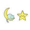 QIHE BIJOUX Mignon chat endormi Broches Broche Lune Étoile Émail Revers Badges Mode Cadeau Pour Les Amis En Gros