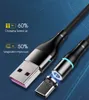 Magnetic Cables with LED Circle Type C /Micro USB cables Charger For samsung s20 note10 smart phone cable 1M 3FT