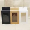 50 pcs new black/kraft/white paper hanger window box package custom cost extra for favors/mobile phone case/underwear package1